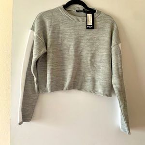 Crop sweater top trendy relax fit lightweight